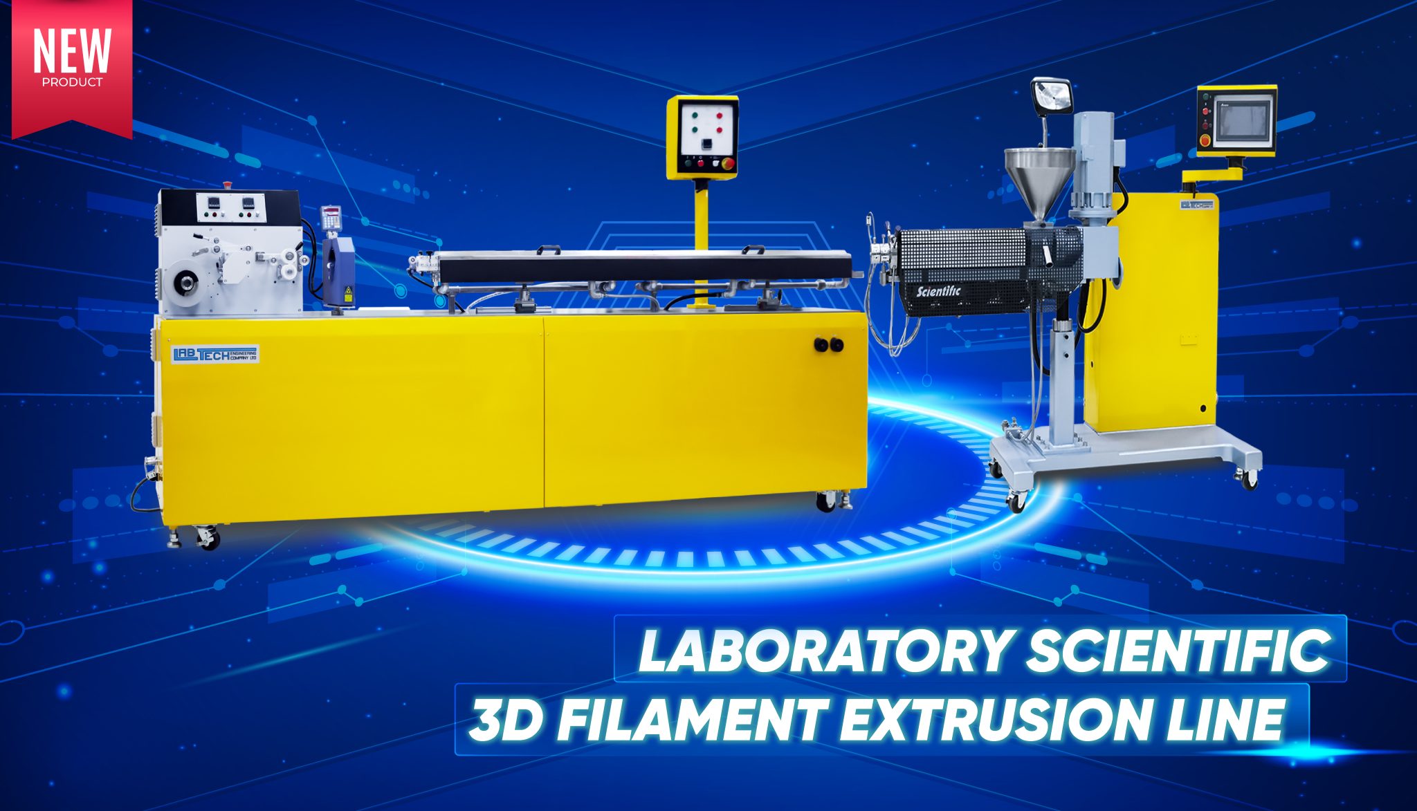 NEW! Compact Laboratory Scientific 3D Filament Extrusion Line – Labtech ...